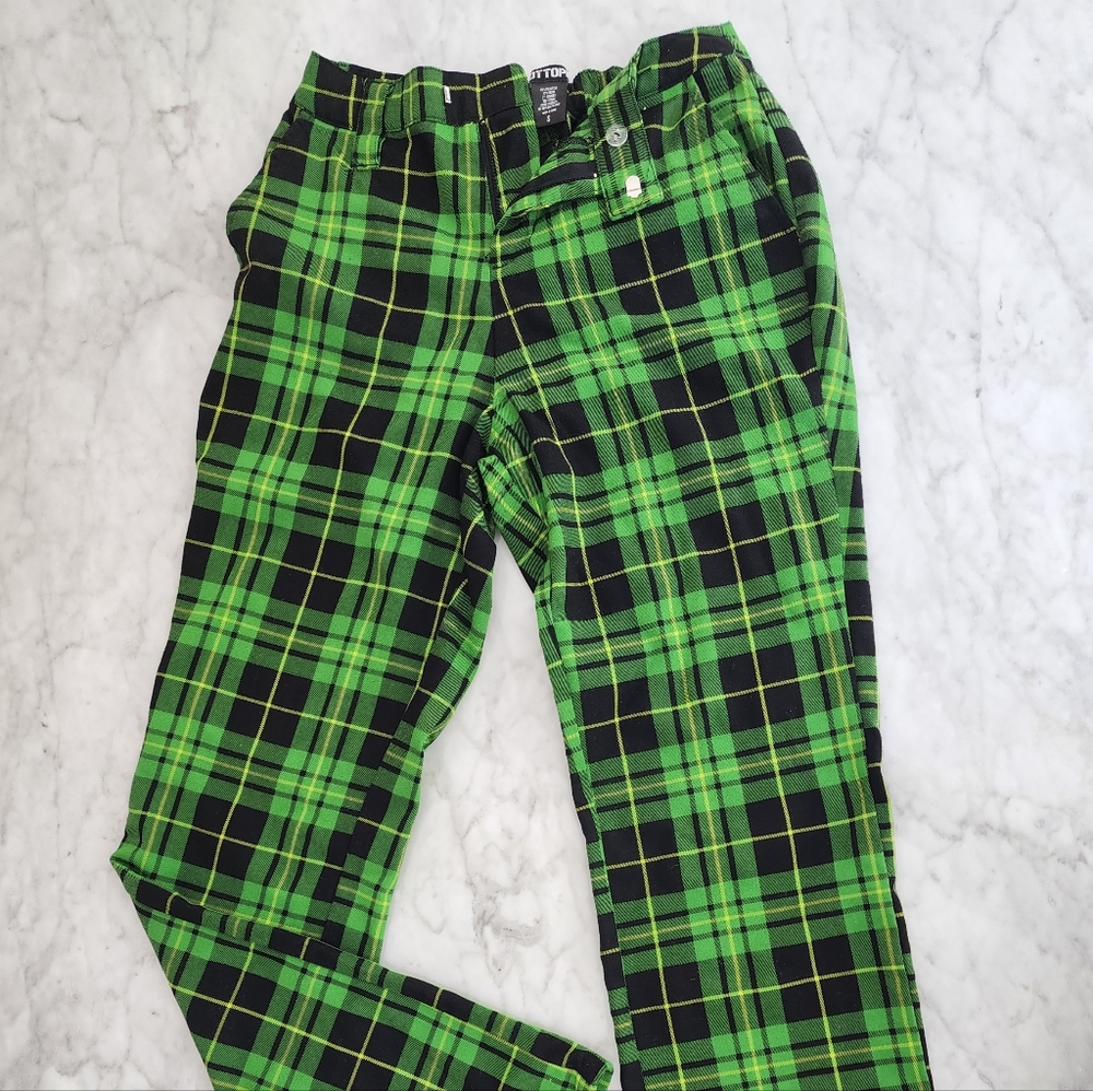 Hot Topic green & black plaid pants